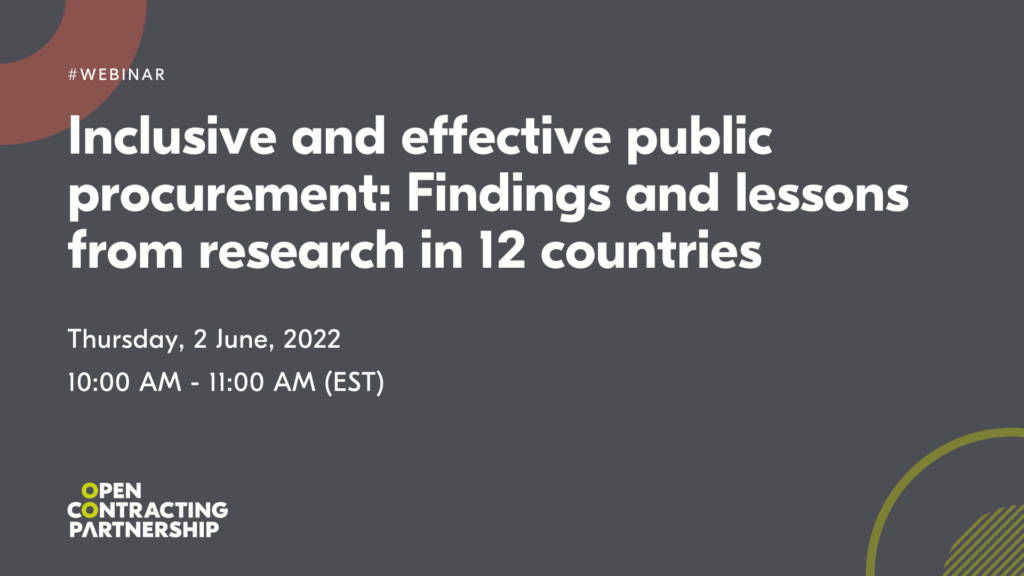 Inclusive and effective public procurement: Findings and lessons from ...